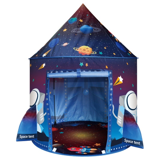 Funbty Rocket Ship Kids Play Tent, Unique Space and Planet Playhouse Foldable Pop Up Tent Toy for Boys Girls Indoor & Outdoor Children Birthday Gifts