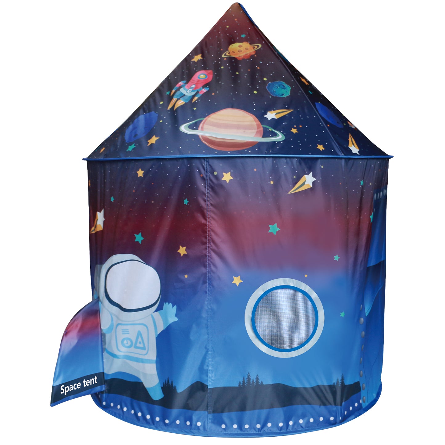 Funbty Rocket Ship Kids Play Tent, Unique Space and Planet Playhouse Foldable Pop Up Tent Toy for Boys Girls Indoor & Outdoor Children Birthday Gifts
