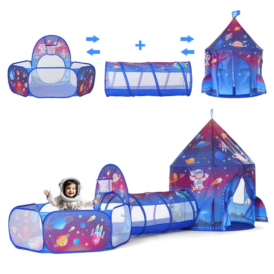 Funbty  3 in 1 Kids Ball Pit with Play Tent and Play Tunnel, Kids Pop Up Tent for Indoor Outdoor, Toys for Boys Girls Babies Toddlers
