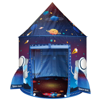 Funbty Rocket Ship Kids Play Tent, Unique Space and Planet Playhouse Foldable Pop Up Tent Toy for Boys Girls Indoor & Outdoor Children Birthday Gifts