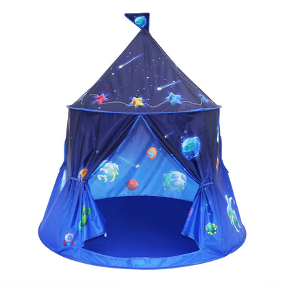 Funbty  Rocket Ship Kids Play Tent, Unique Space and Planet Playhouse Foldable Pop Up Tent Toy for Boys Girls Indoor & Outdoor Children Birthday Gifts