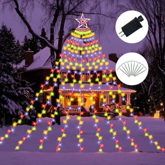 Funbty LED Lights , 8 Modes Christmas String Lights Waterfall Fairy Tree Lights Indoor Outdoor Decor